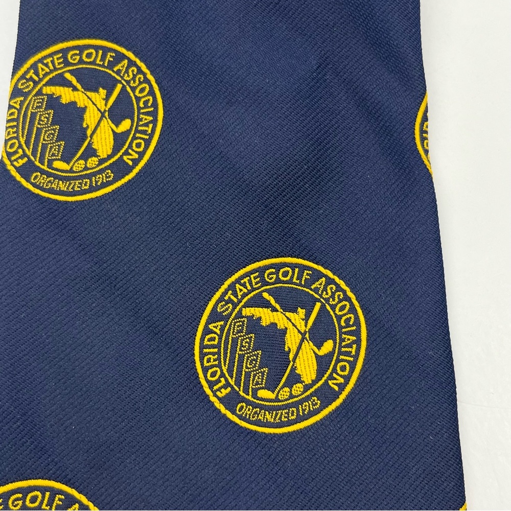 Florida State Golf Association Prince Consort Golden Clasp Mens Neck Tie Blue‎